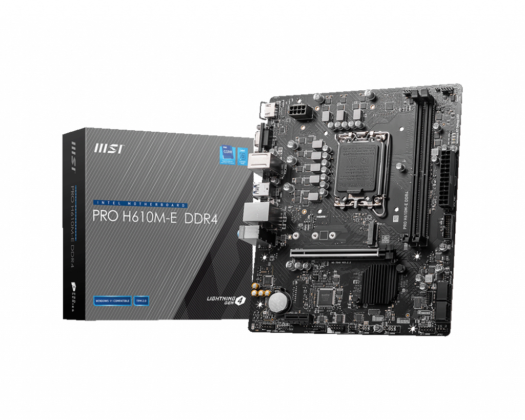 MSI PRO H610M-E DDR4 moderkort Intel H610 LGA 1700 micro ATX
