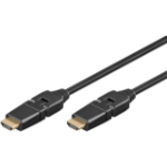 Goobay High Speed HDMI 360° Cable with Ethernet, 1 m, Black
