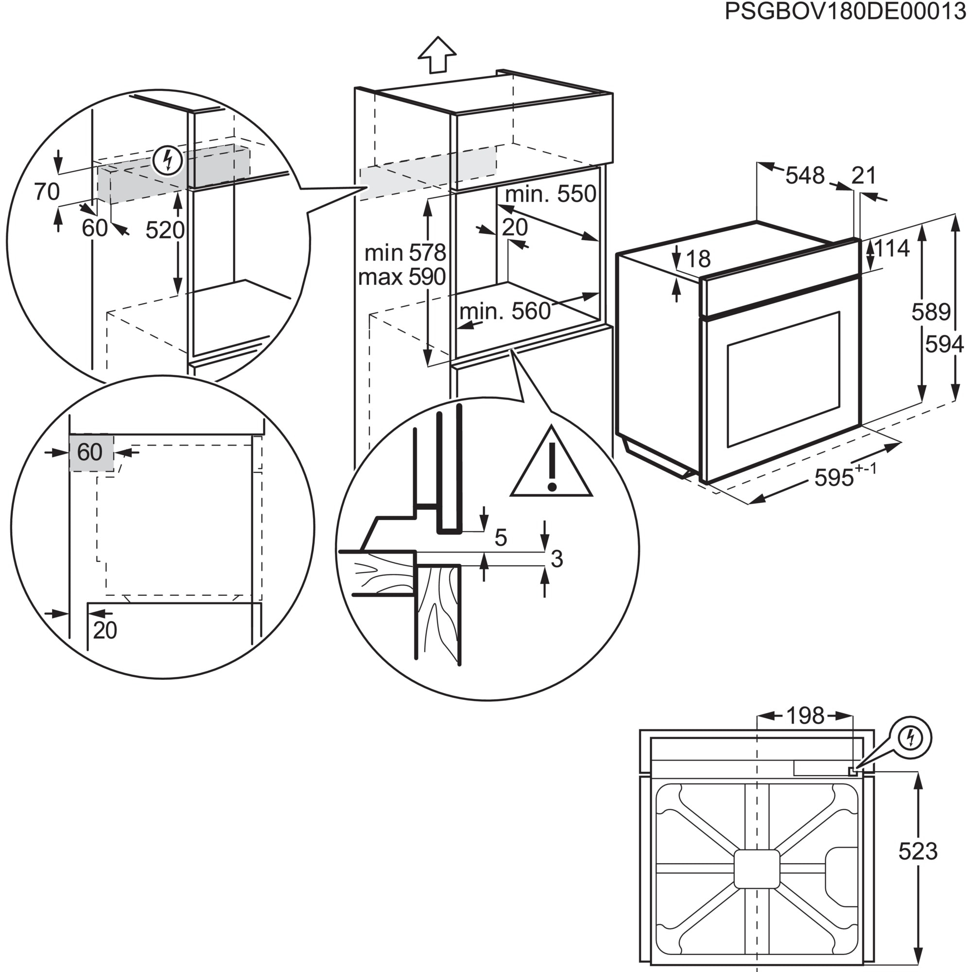 Electrolux KODEH70X 72 l 2990 W A Rostfritt stål