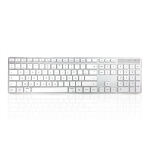 Accuratus KYBAC301-BTMACFR keyboard RF Wireless + Bluetooth QZERTY French Silver, White