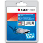 AgfaPhoto APHP344CDUO inktcartridge 2 stuk(s) Normaal rendement Cyaan, Magenta, Geel