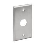 Tripp Lite N206-FP01-IND 1-Port Single Gang Faceplate, Stainless Steel, Industrial Grade, IP44, TAA