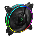 GAMEMAX Razor 12cm PWM Rainbow ARGB Dual Ring Case Fan Hydro Bearing 24 LEDs Anti-Vibration Up to 1200 RPM