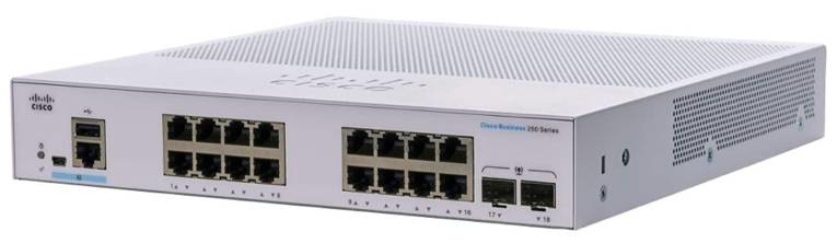 Image of Cisco CBS250-16P-2G-UK network switch Managed L2/L3 Gigabit...