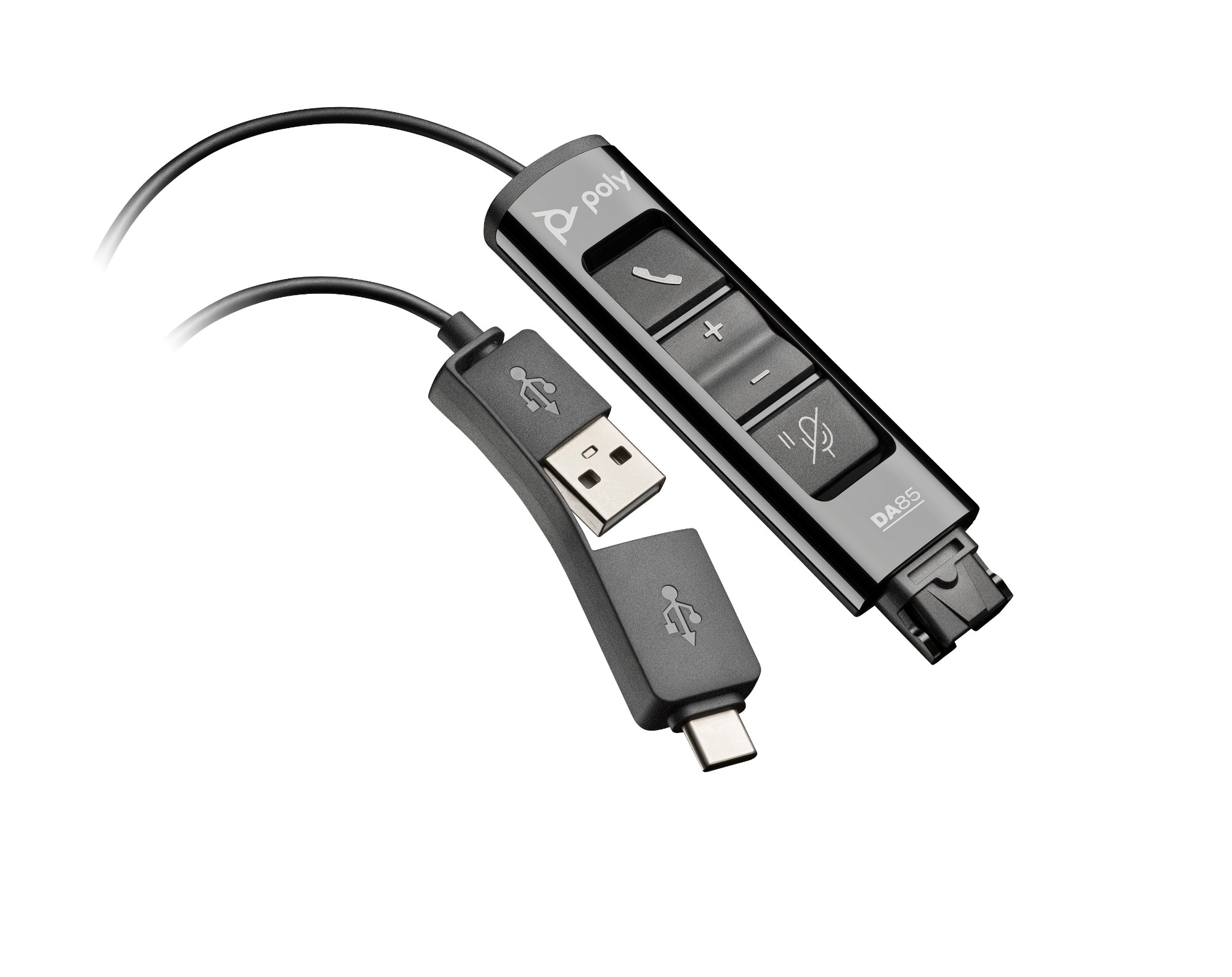 Poly DA85 USB to QD Black Adapter TAA