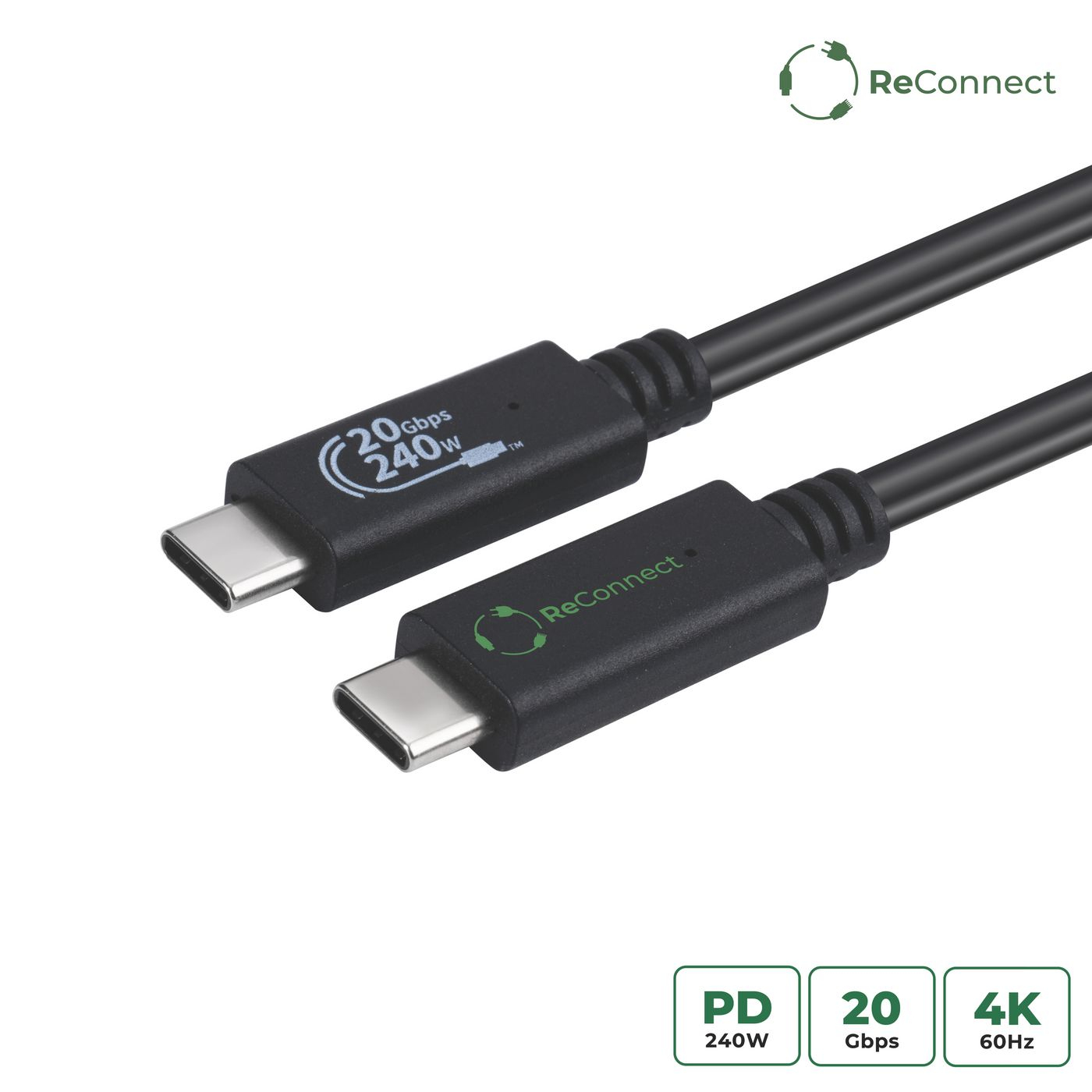 Microconnect ECO-USB3.2CC2 USB cable USB 3.2 Gen 2x2 2 m USB C Black
