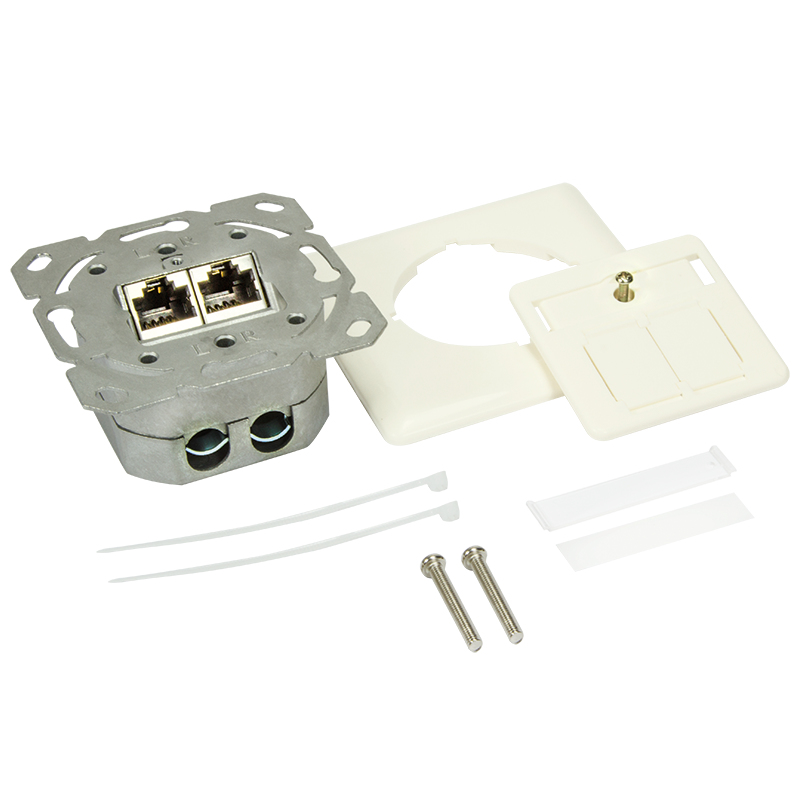 Image of LogiLink NP0023V socket-outlet RJ-45 Metallic, White