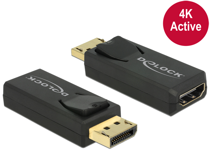 Image of DeLOCK 65573 cable gender changer Displayport 1.2 HDMI Black