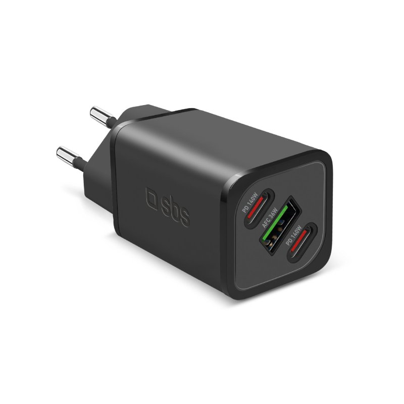 Image of SBS TETRGANUSB2CPD140W mobile device charger Universal Black AC...