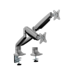 Brateck LDT82-C024E DUAL SCREEN HEAVY-DUTY MECHANICAL SPRING MONITOR ARM For most 17'~35' Monitors, Matte Silver (LS)