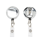 Digital ID Chrome ID Badge Reels with Strap Clip (Pack of 50)