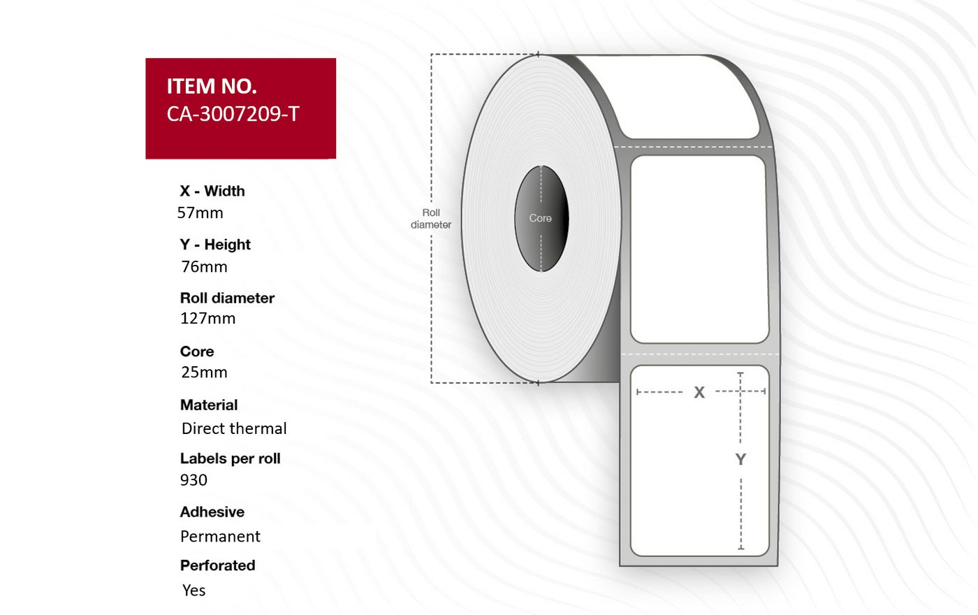 Capture White Ca-3007209-T Printer Label
