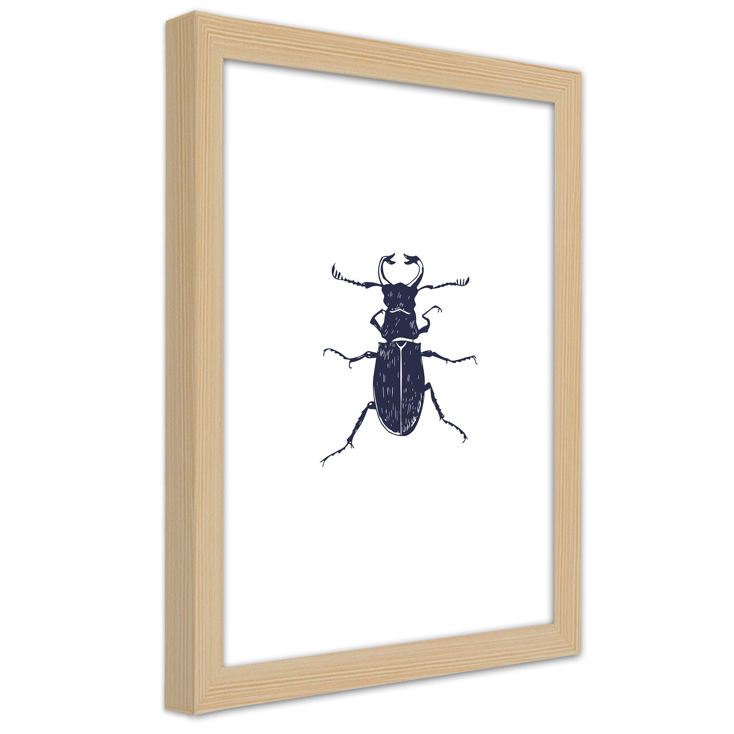 Caro Picture in natural frame, Black beetle