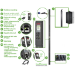 APC Rack PDU APDU9959EU3, Switched, 0U, 16A, 230V, (21x) C13 & (3x) C19, IEC 309 16A stekker
