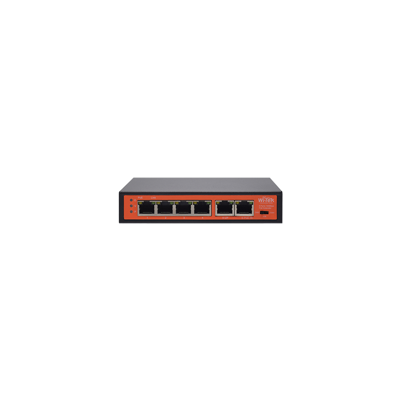 Wi-Tek WI-PE51E network extender Network transmitter Black, Orange 10, 100 Mbit/s