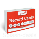 Silvine Record Cards 152x102mm Ruled White Pack of 100