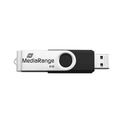 MR931-2 MEDIARANGE MR931-2 - 16 GB - USB Type-A / Micro-USB - 2.0 - 15 MB/s - Drehring - Silber - Schwarz