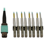 Tripp Lite N844X-05M-8L-P InfiniBand en Glasvezelkabel 5 m MPO/MTP 4x LC OFNR Aqua-kleur, Beige, Zwart