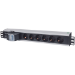 Intellinet 19" 1.5U Rackmount 6-Way Power Strip - German Type", With Double Air Switch, No Surge Protection, 1.6m Power Cord (Euro 2-pin plug)