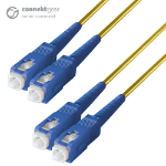 connektgear 1m Duplex Fibre Optic Single-Mode Cable OS2 9/125 Micron SC to SC Yellow