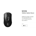 RAPOO M306 2.4 Wireless Optical Mice with Side FWD and Back Buttons. 12 Months Long Battery Life, Easy Installation. Adjustable DPI 3200. Office Mice.