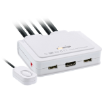 InLine Cable KVM Switch, 2-port, HDMI, 4K, USB, Audio