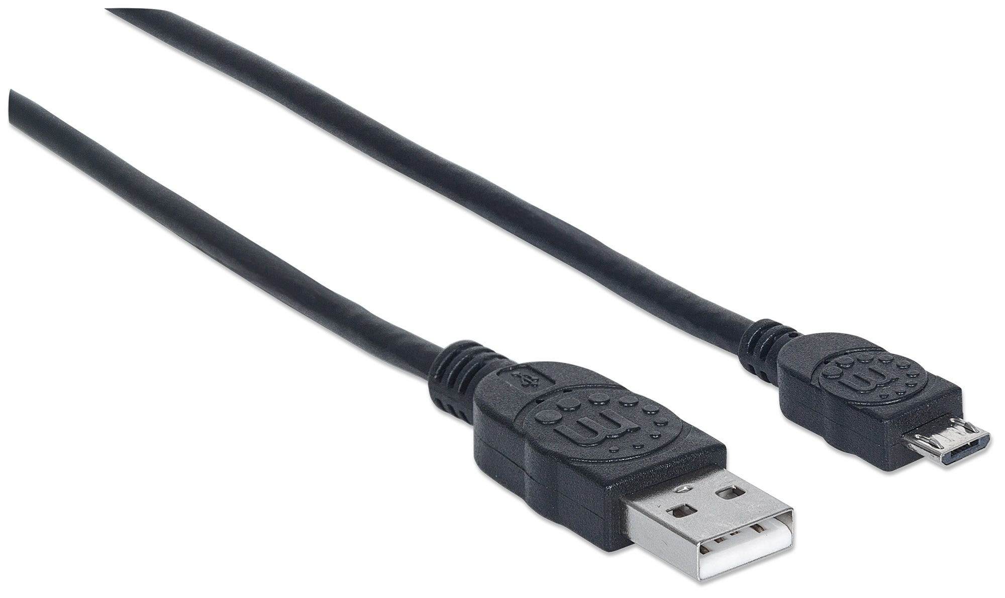 Manhattan USB-A to Micro-USB Cable, 3m, Male to Male, 480 Mbps (USB 2.0), Black, Polybag