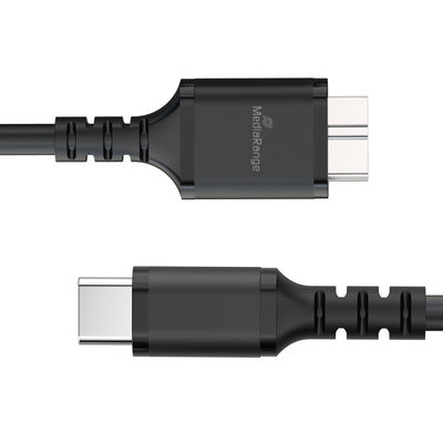EU Product - Ladekabel Micro-B auf USB-C USB 3.0   0.5m, sw thumbnail