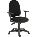 Teknik Ergo Trio Ergonomic High Back Fabric Operator Office Chair with Height Adjustable Arms Black - 2901BLK/0280 DD
