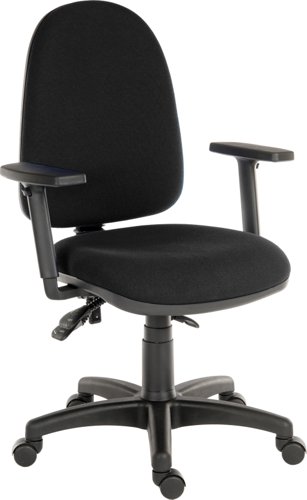 2901BLK/0280 TEKNIK Office Ergo Trio Ergonomic High Back Fabric Operator Office Chair with Height Adjustable Arms Black - 2901BLK/0280 DD