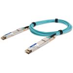 AddOn Networks QDD-400G-AOC5M-AO InfiniBand/fibre optic cable 5 m QSFP-DD Aqua colour, Silver