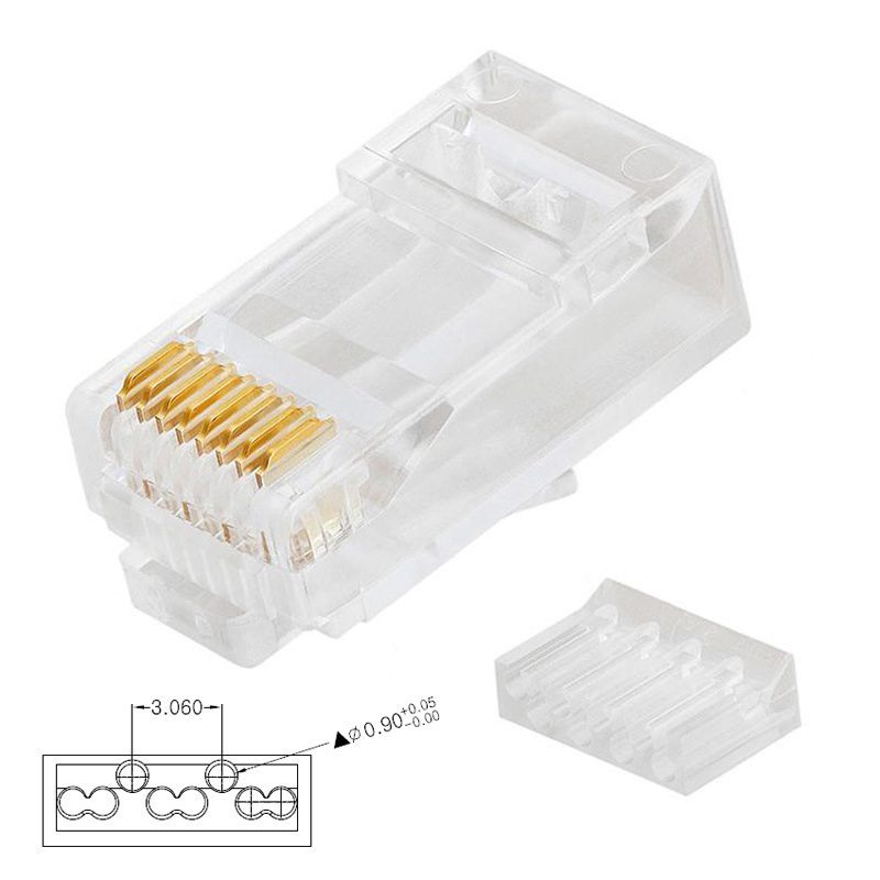 Image of FDL CAT.6 CONNECTOR FOR STRANDED UTP CABLE - 2 PIECE 2U/6D