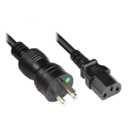 Alcasa P4930-S010 electriciteitssnoer Zwart 1 m NEMA 5-15P C13 stekker