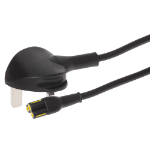 Maplin Power Lead IEC C5 Clover Leaf Plug Female to UK 3 Pin Plug 1m 5Amp fuse