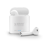 Savio TWS-01 Wireless Bluetooth Earphones Headset Sunglasses Calls/Music USB Type-C White