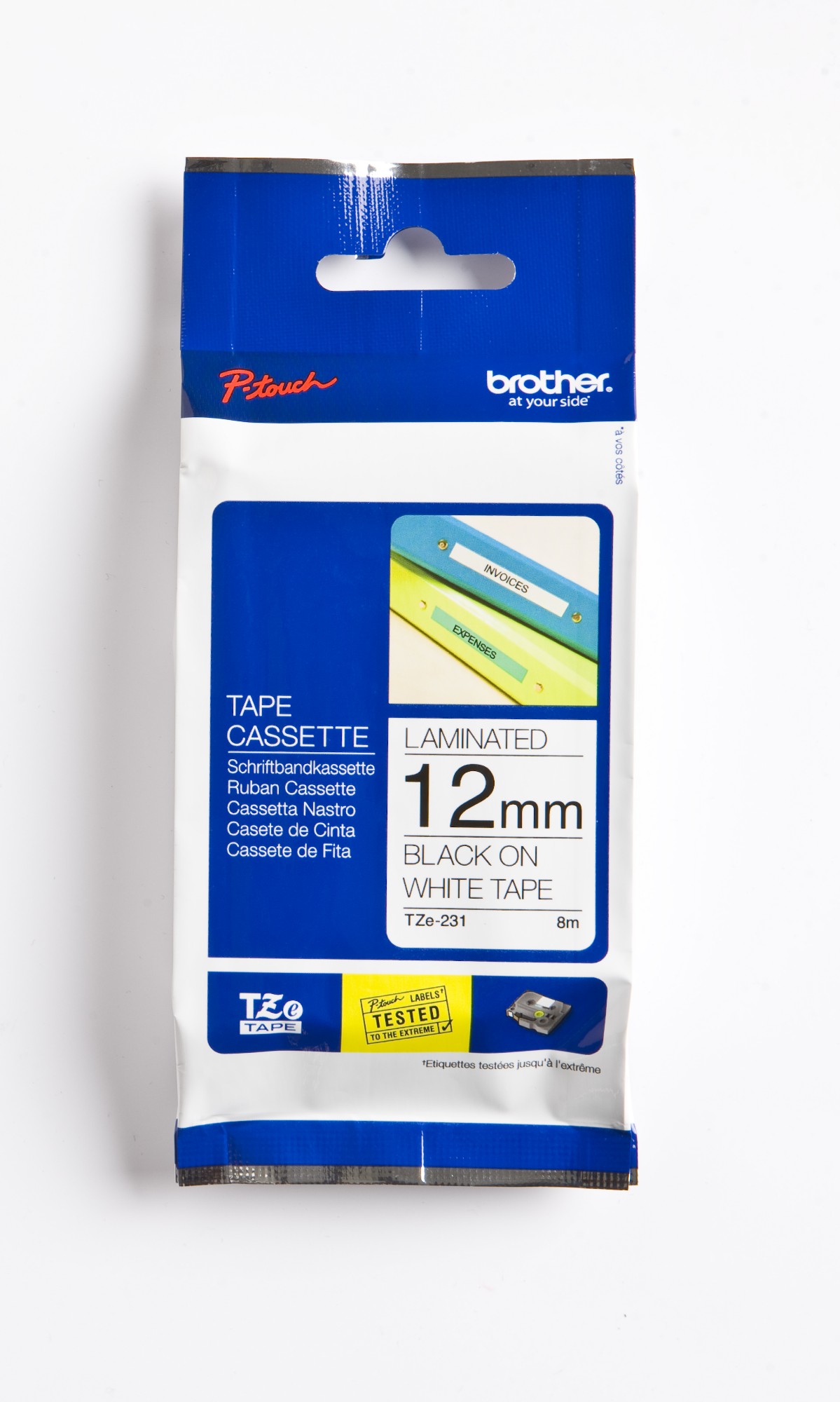 Brother TZE-231 DirectLabel black on white Laminat 12mm x 8m for Brother P-Touch TZ 3.5-18mm/6-12mm/6-18mm/6-24mm/6-36mm