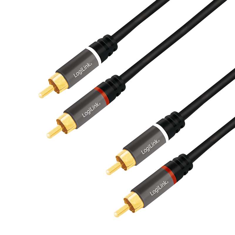 Image of LogiLink CA1206 audio cable 3 m 2 x RCA Black