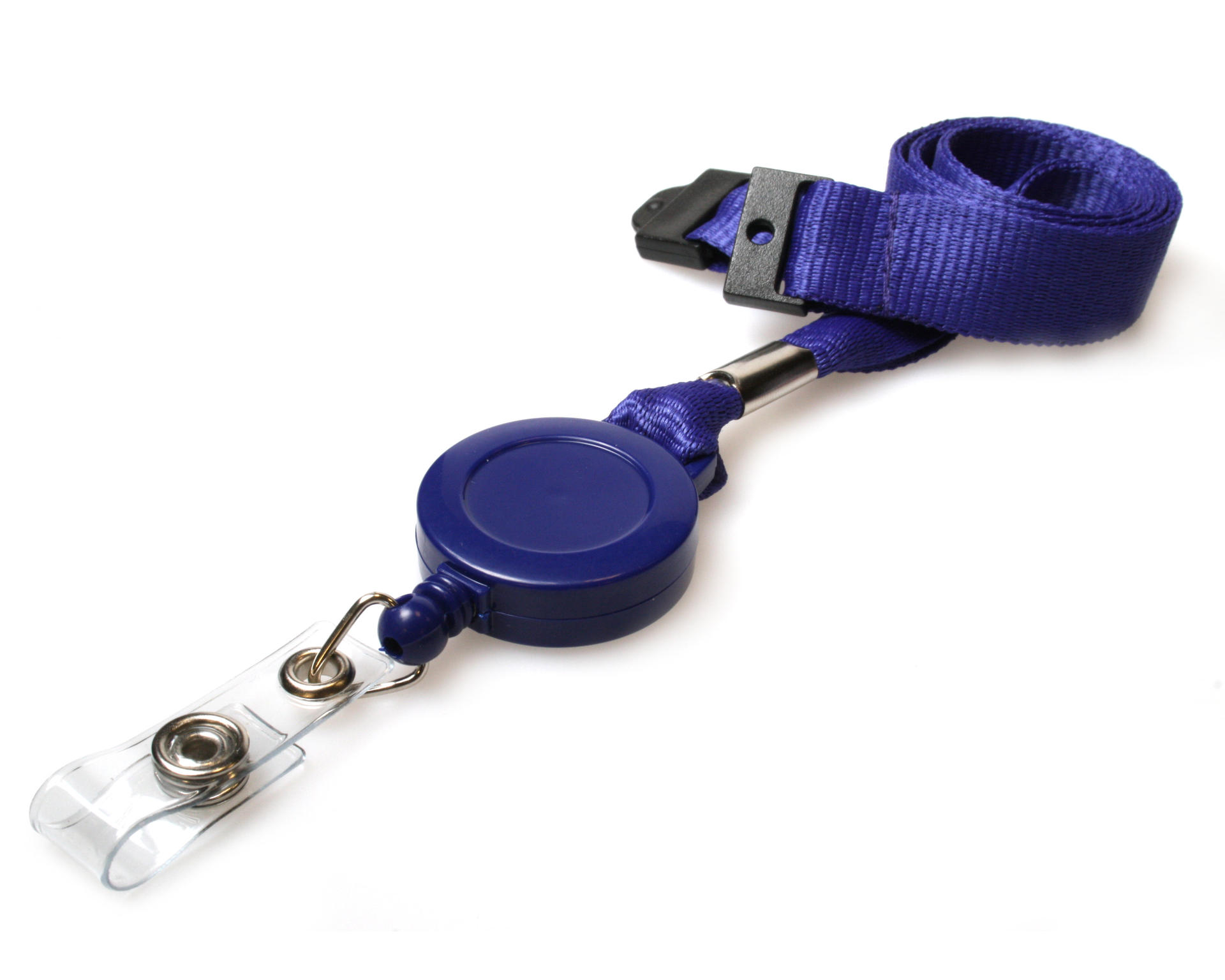 15mm Recycled Plain Navy Blue Lanyards with Card Reels (Pack of 50) thumbnail