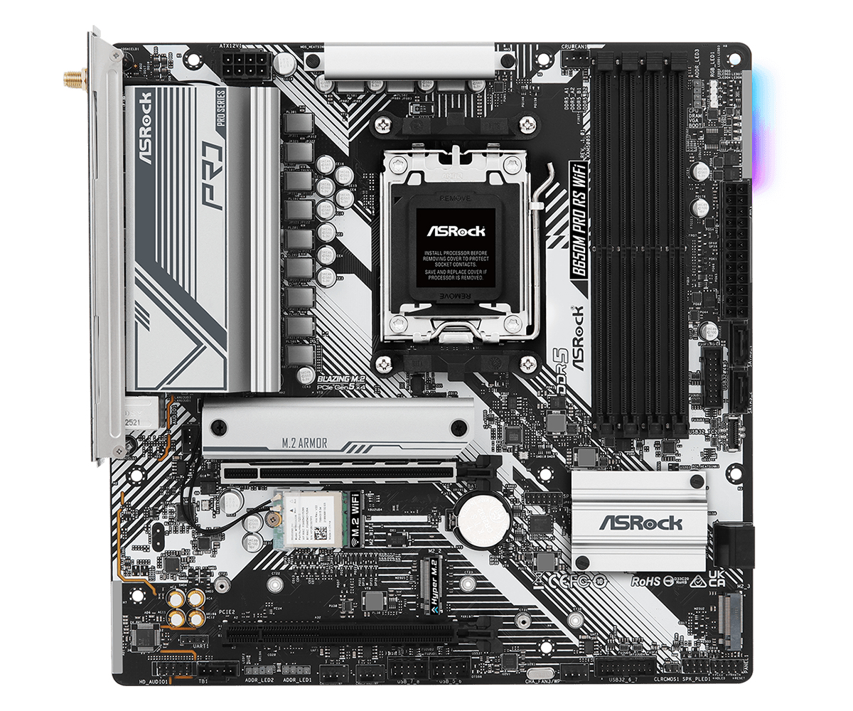 Image of Asrock B650M Pro RS WiFi AMD B650 Socket AM5 micro ATX