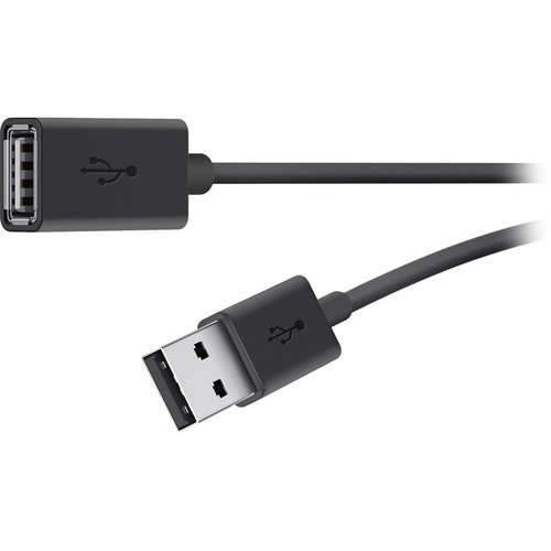 Photos - Cable (video, audio, USB) Belkin USB 2.0 A M/F 3m USB cable USB A Black F3U153BT3M 
