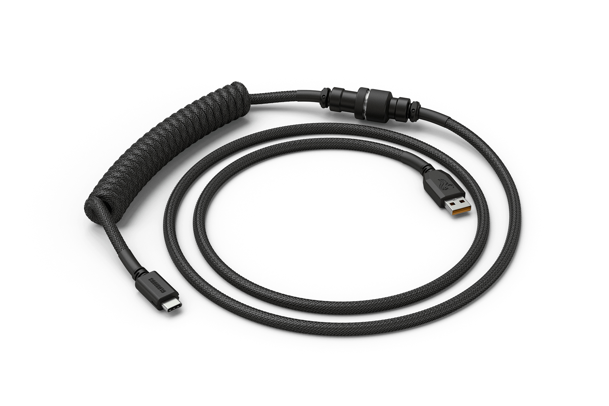 GLO-CBL-COIL-BLACK GLORIOUS PC GAMING RACE Coiled Cable USB-C to USB-A - Phantom Black (GLO-CBL-COIL-BLACK)
