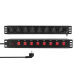 LogiLink PDU8D01 surge protector Black 8 AC outlet(s) 230 V 2 m