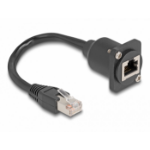 DeLOCK D-Type RJ45 cable plug to jack Cat.5e black 20 cm