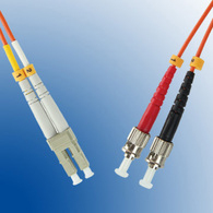 Image of Microconnect LC/PC-ST/PC 2m fibre optic cable OM3 Blue