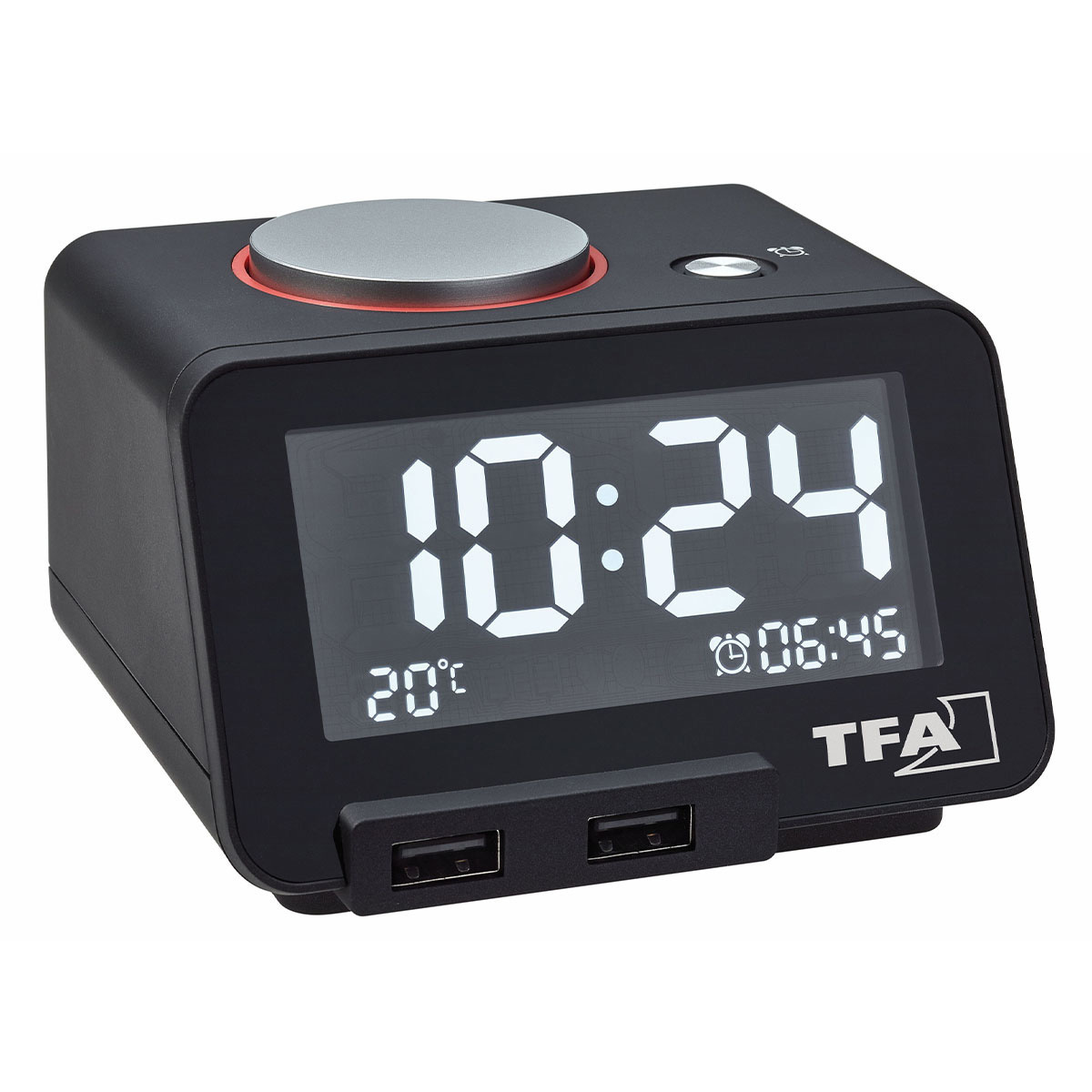 Image of TFA-Dostmann Homtime - Quartz alarm clock - Rectangle - Black -...