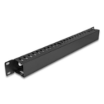 DeLOCK 19″ 1U Cable Management Routing Panel with 2 openings metal black
