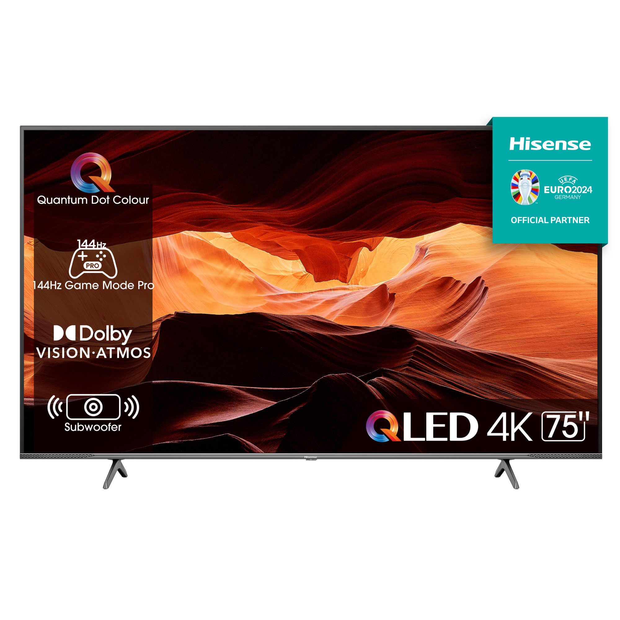 Hisense 75E7KQ PRO 190.5 cm (75") 4K Ultra HD Smart TV Wi-Fi Grey 350 cd/mÂ²