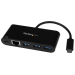 StarTech.com 3 Port USB-C Hub with Gigabit Ethernet & 60W Power Delivery Passthrough Laptop Charging - USB-C to 3x USB-A (USB 3.0 SuperSpeed 5Gbps) - USB 3.1/3.2 Gen 1 Type-C Adapter Hub