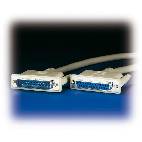Roline Male D-Sub 25-Pin to Female DB25 Serial Cable, 1.8 m Polyvinyl Chloride