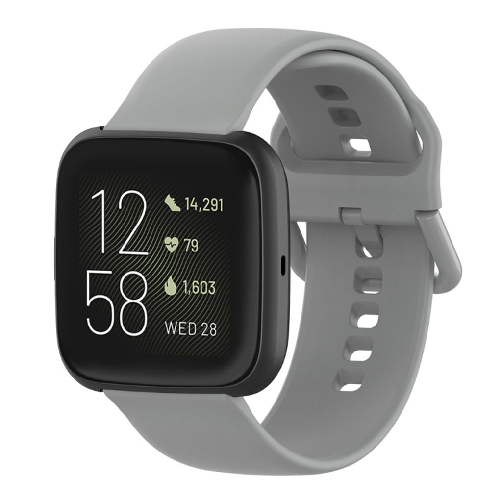 EU Product - Versa 2 / Versa / Versa Lite / Blaze Silicone watch strap - Gray thumbnail